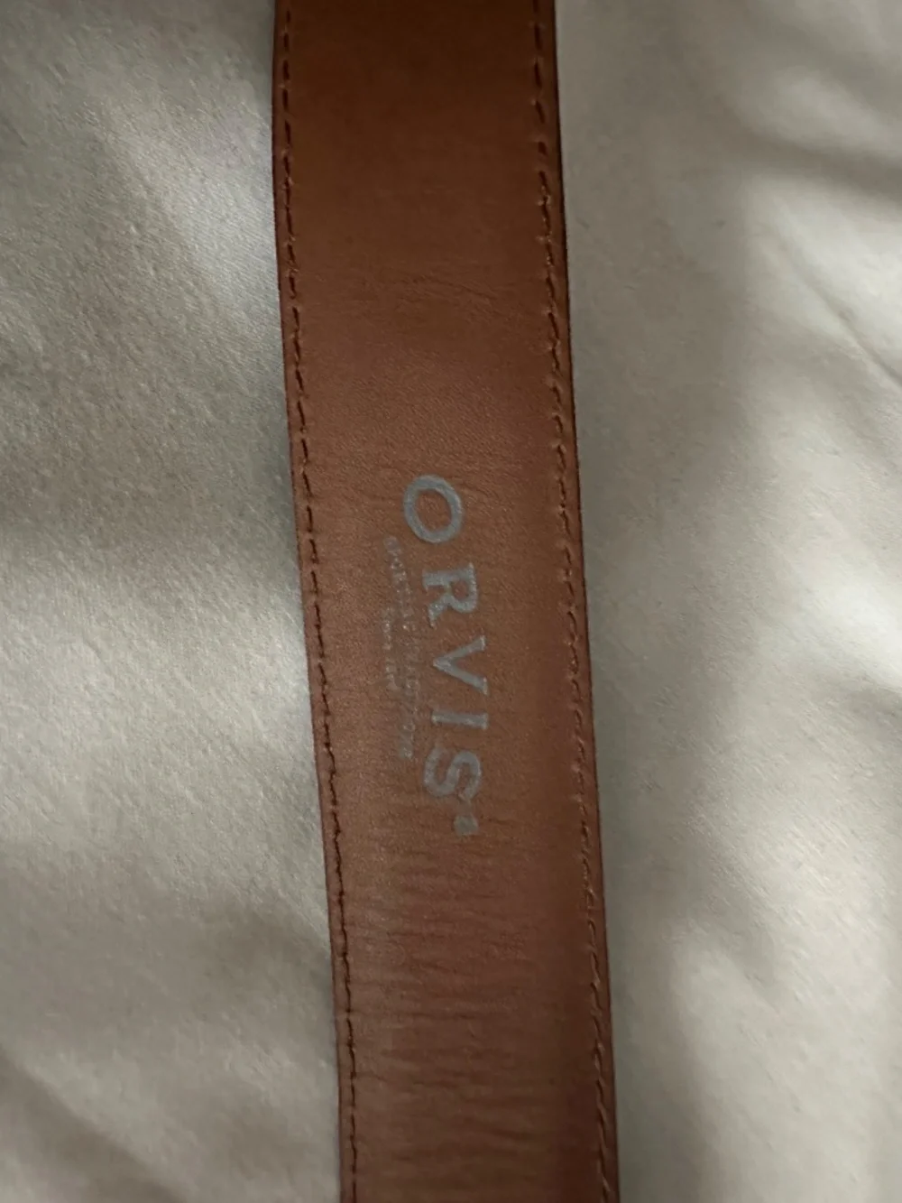 Orvis; 40 inch brown leather belt